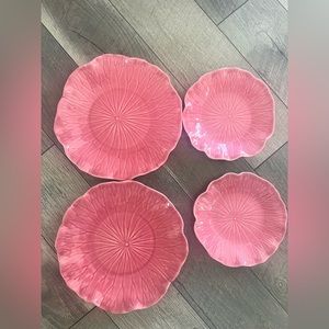 Cabbage plates pink set of 2 salad 2 dinner